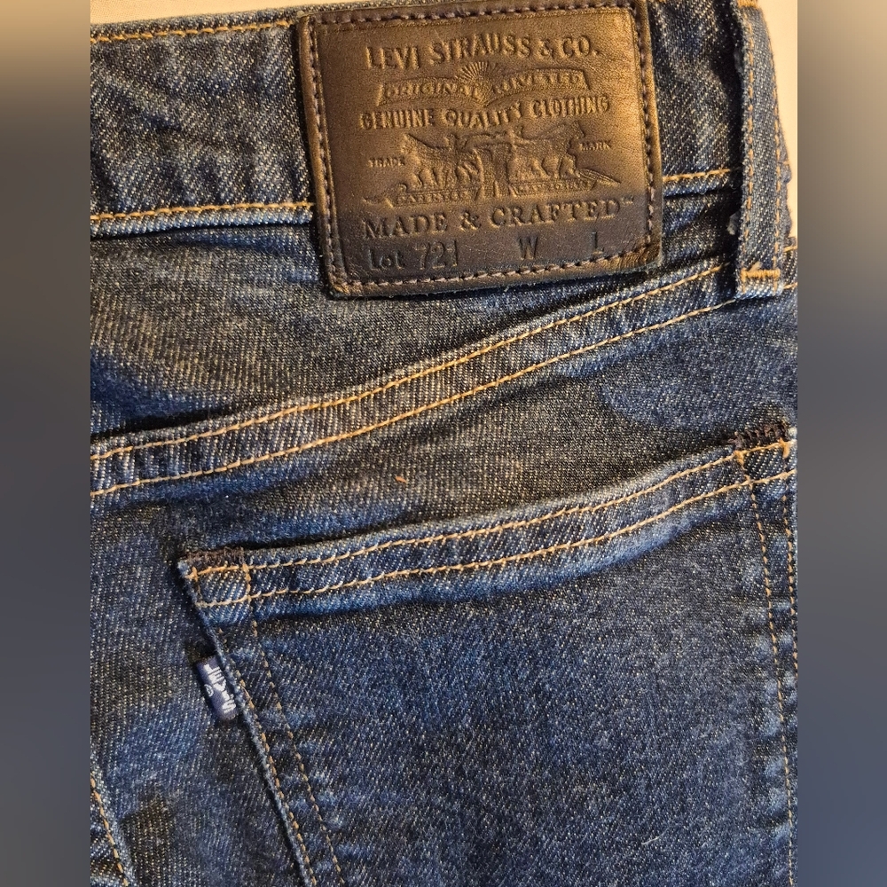 Levi's Dark Blue Denim Jeans Women's Made & Crafted 721 High Rise Skinny 27/30